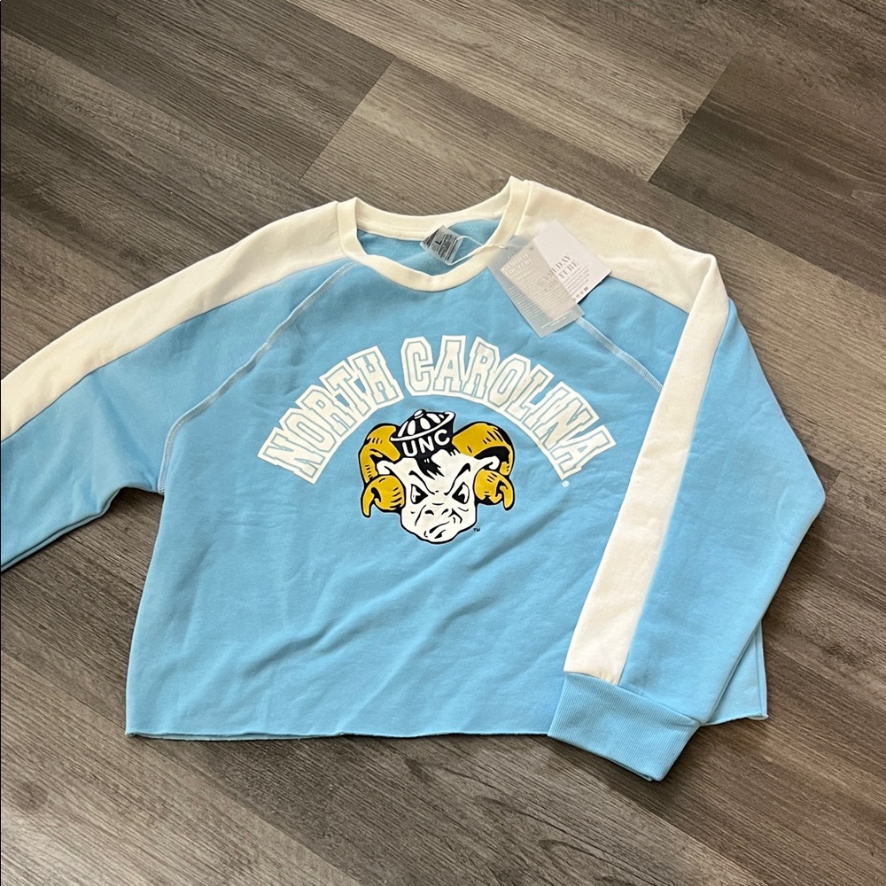 Gameday couture North Carolina UNC Blue and White Sweatshirt NWT